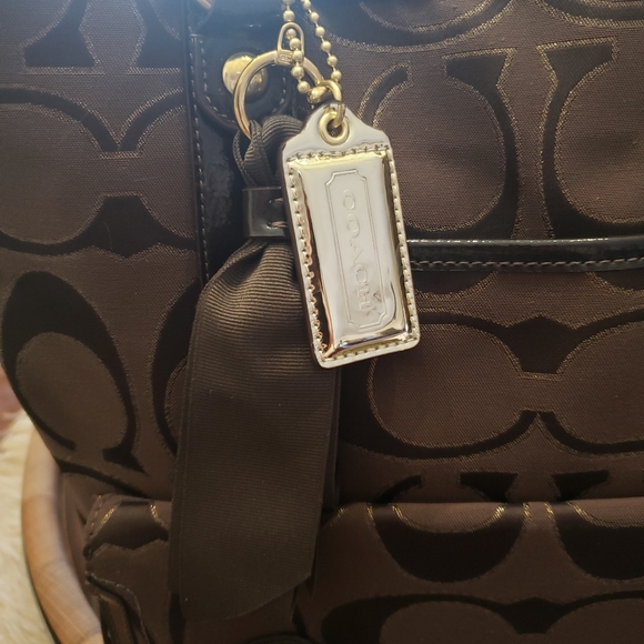 AUTHETIC COACH POPPY LUREX SIGNATURE TOTE BAG PURSE #18355 - Picture 6 of 15